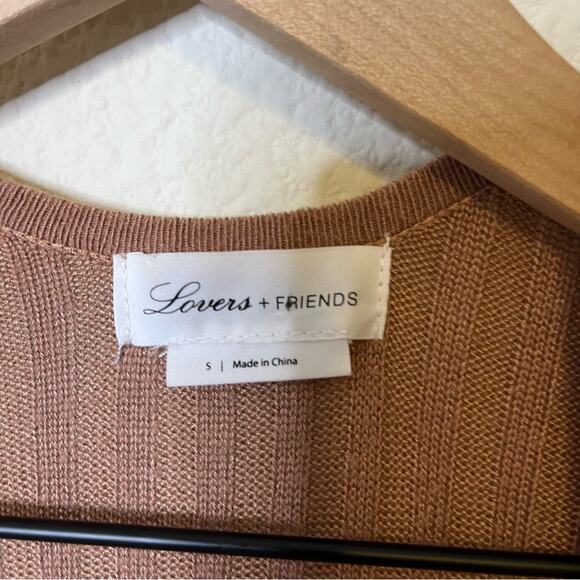 Revolve Lovers + Friends Davenport Ribbed Duster Cardigan Open Front Camel Tan S - Picture 8 of 10